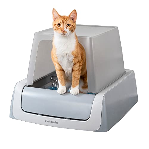 Scoop Crystal Pro Automatic Self Cleaning Cat Litter Box (27.6x19.1x16), Comes with 1 Disposable Litter Tray (Grey)