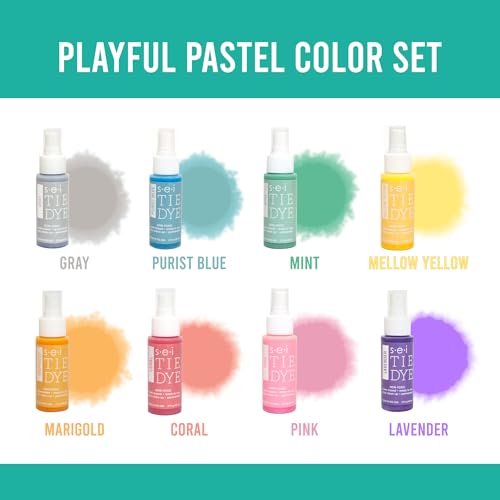 S.E.I. Playful Pastel Tie Dye Kit, Fabric Dye Spray Set