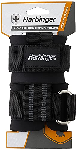 360531 Big Grip No-Slip Nylon Lifting Straps with DuraGrip (Pair), Pro, Black, 11.5 inches