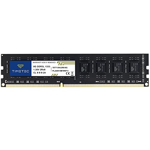 8GB DDR3 / DDR3L 1333MHz PC3-10600 Non-ECC Unbuffered 1.5V / 1.35V CL9 2Rx8 Dual Rank 240 Pin UDIMM Desktop Memory RAM Module Upgrade (8GB)