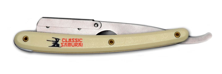 Stainless Steel Professional Barber Straight Edge Razor with 100 Count Derby Single Edge Razor Blades (Cream)