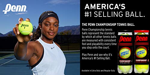 Penn Championship- Regular Duty Felt Pressurized Tennis Balls - 1 Can, 3 Balls