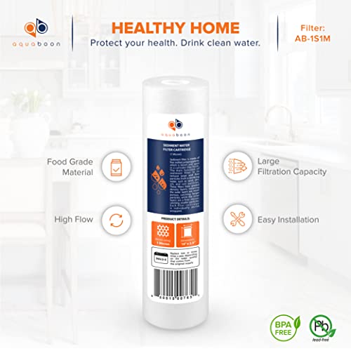 10” x 2.5” Whole House and Reverse Osmosis Sediment 1 Micron Water Filter Cartridge | COMPATIBLE WITH: Culligan P1, Pentek P1, PD-1-934, P5, AP110, WFPFC5002, CFS110, RS14, WHKF-GD05 (4-PACK)