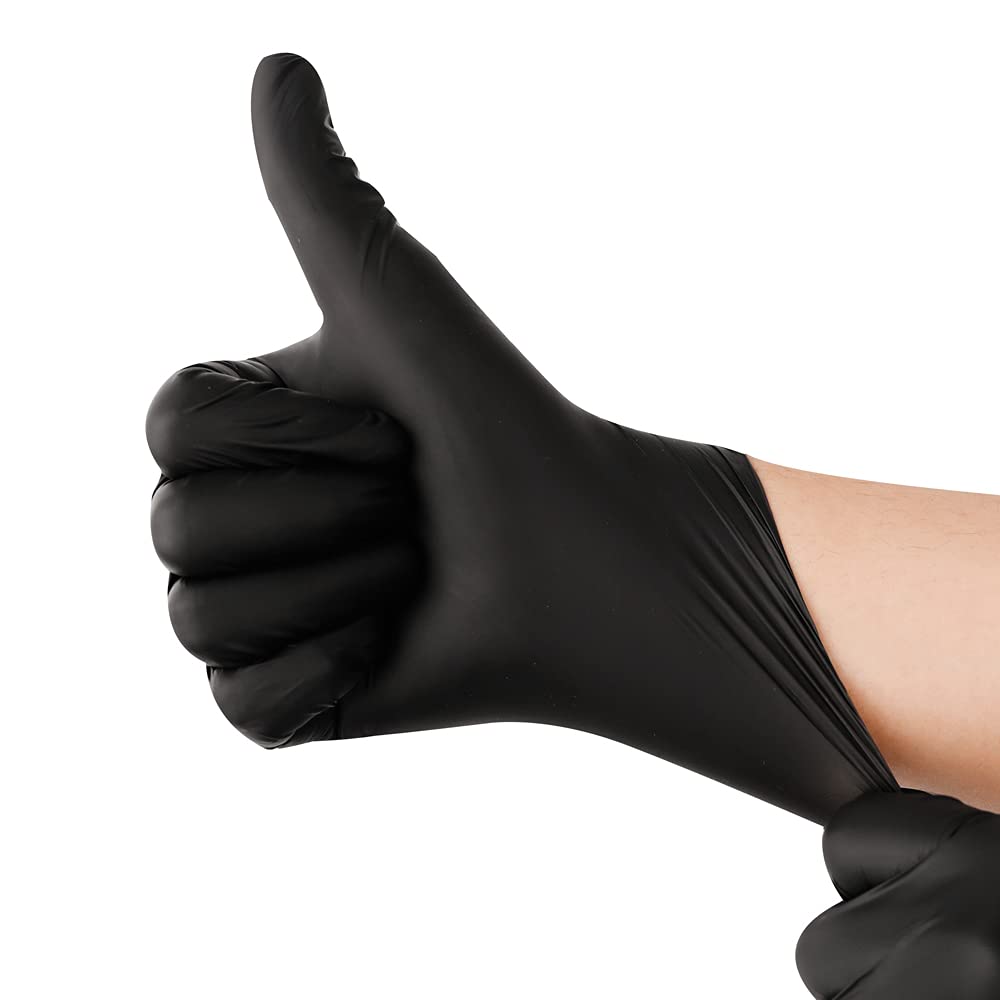 CHGD Nitrile Black Disposable Gloves 100 Count, 6mil La