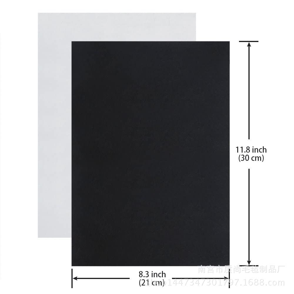 RZJZGZ Adhesive Felt Sheet Black Felt 8.3x11.8in 1mm Fa