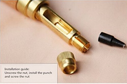 Adjustable Japanese Screw Hole Punch, Leather Hole Punch Tool, Paper Hole Punch, Craft Puncher, 6 Tip Sizes Fabric Punch Set