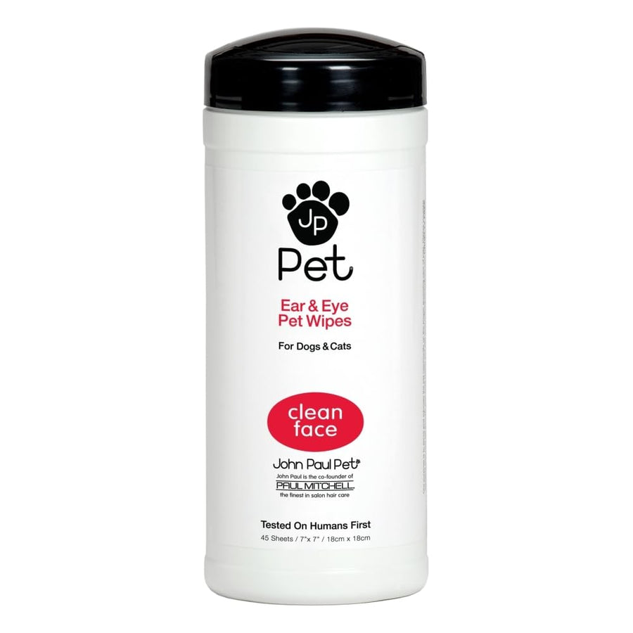 Ear & Eye Pet Wipes for Dogs and Cats, 2 in 1, Safe, Clean Face, Infused with Aloe, pH Balanced, Unscented, 45 Count