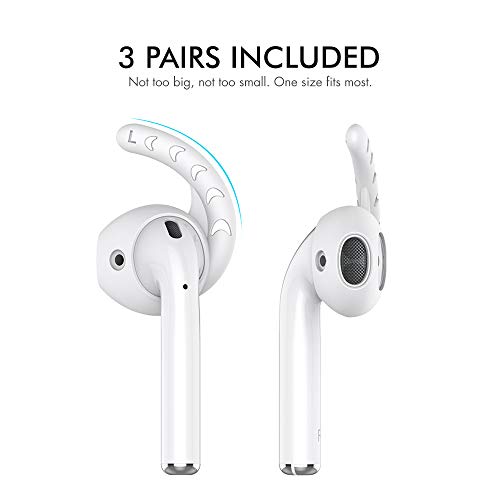 AhaStyle 3 Pairs AirPods Ear Hooks Cover Silicone Accessories Compatible with Apple AirPods and EarPods Headphones(Milk White)
