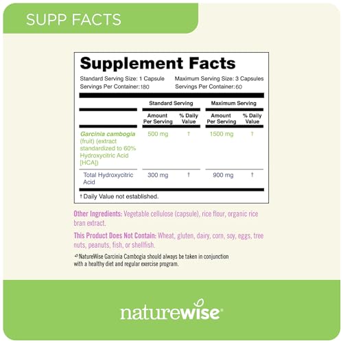 Naturewise Garcinia Cambogia - 60% HCA Concentration Ex