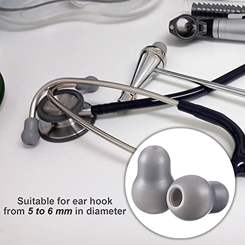 Silicone Ear Tips Earplug Replacement for Littmann Stethoscopes - Comfortable Fit Littman Ear Tips Replacement,Stethoscope Ear Pieces,Cardiology IV Parts &amp; Littmann Stethoscope Parts (Grey)