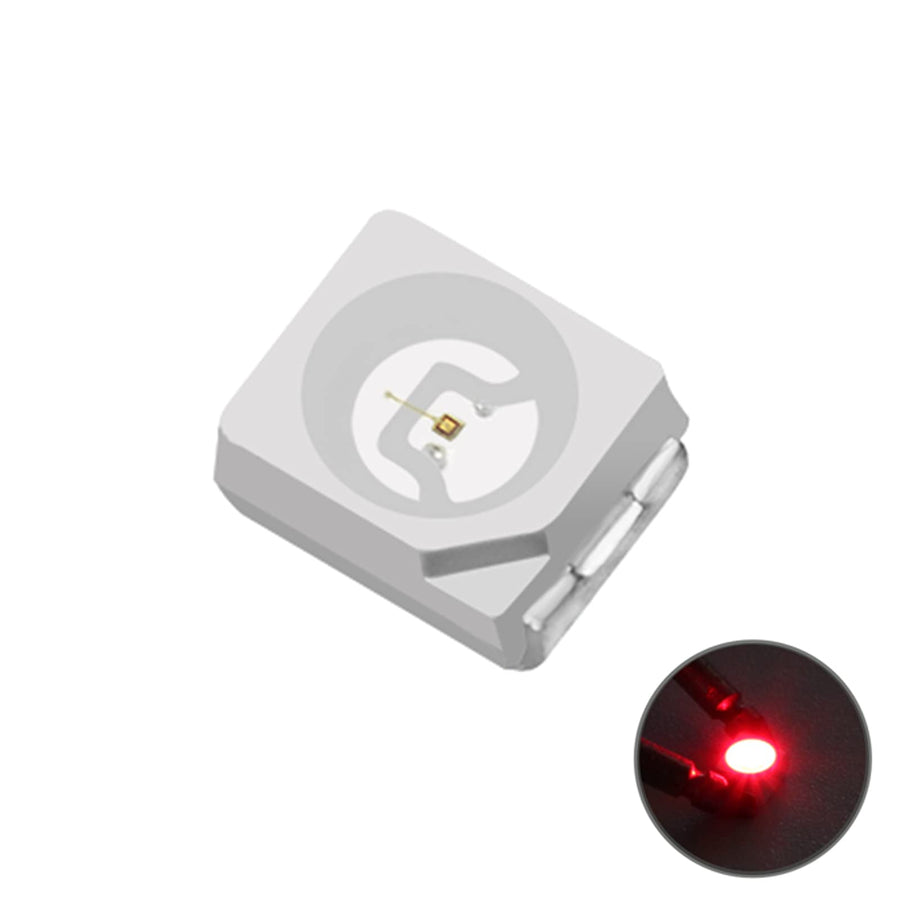 100 Pieces of PLCC-2 Surface Mount LEDs, 3528 Size SMD SMT LED - Red, 100pcs