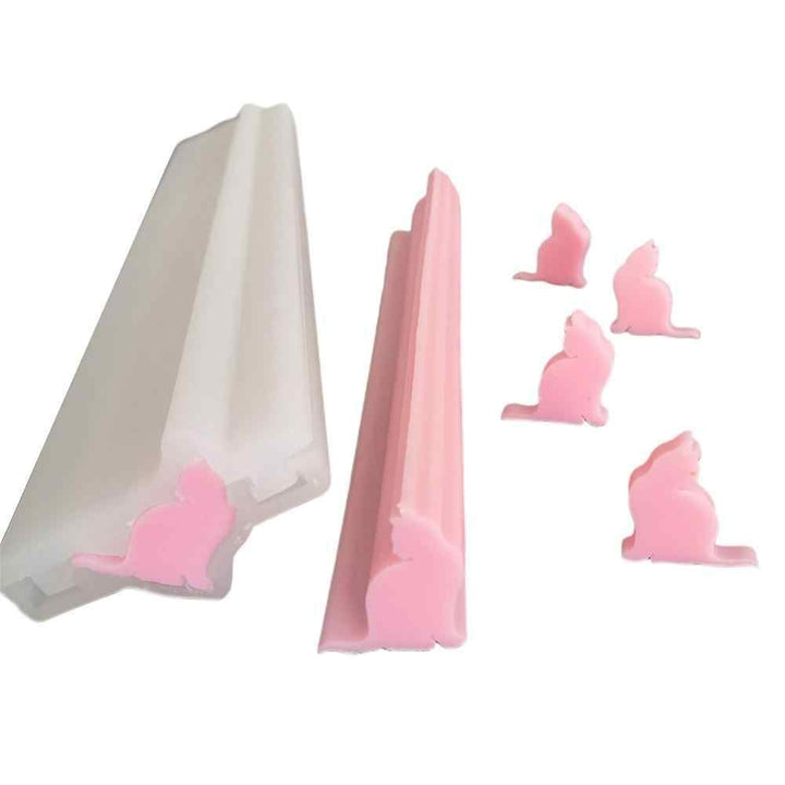 Cat Shaped Long Tube Silicone Soap Mold Kitten Kitty Co