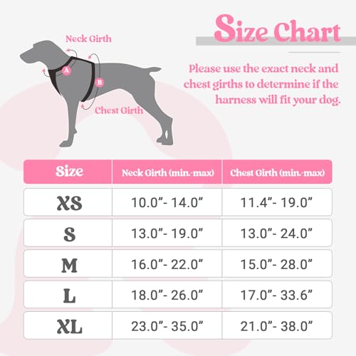 Dog Harness No Pull with 2 Leash Clips, Adjustable Soft Padded, Reflective Oxford No Choke Pet Vest with Easy Control Handle for Medium Sized Dogs, Pink, M