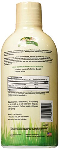 Garden Greens Wheat Grass Liquid with Real Ginger Extract, Nature's Perfect Superfood, 32 servings