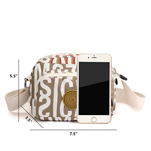 Crossbody Purses for Women Lightweight Small Travel Bag Shoulder Purses and Handbags with Multi Zipper Pockets (Colorful Flower)