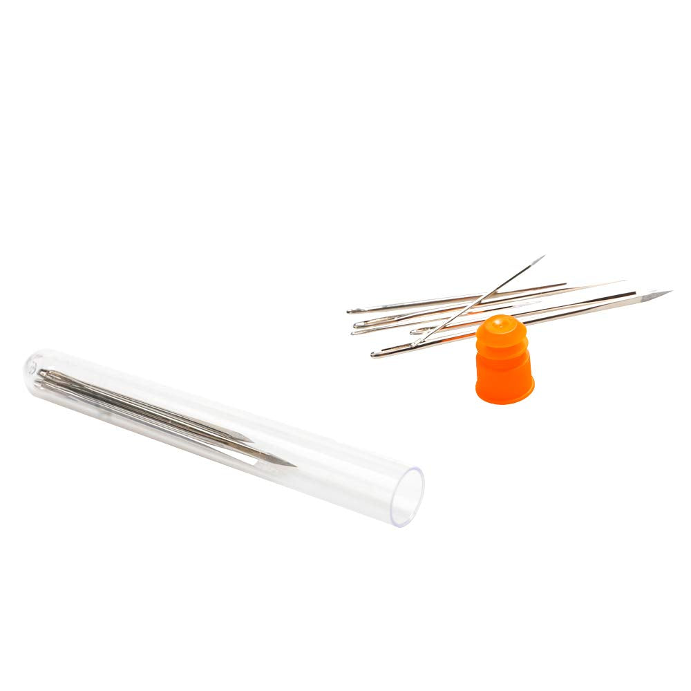 Professional Large-Eye Leather Stitching Needle with 3 Different Sizes for Leather Projects with Storage Container (12 Pieces)