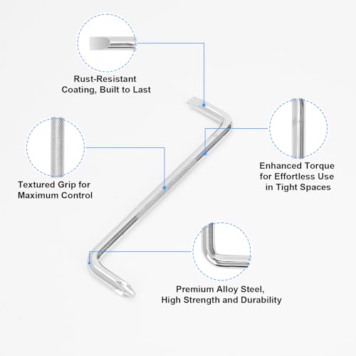 3 Pcs Offset Screwdriver Set - Right Angle Phillips and Flat Head, 90 Degree Screwdriver for Tight Spaces, Angle Screwdriver Tool for DIY and Home Use