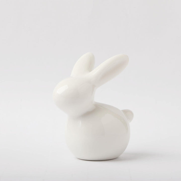 Ceramic Bunny Rabbit Ceramic Bunny Figurine Christmas Decorations Rabbit, Porcelain Modern Art Home Decor, a Set of 2 Rabbit Decor, Easter Bunny Rabbits, Easter Decorations Bunny Decorations for Home