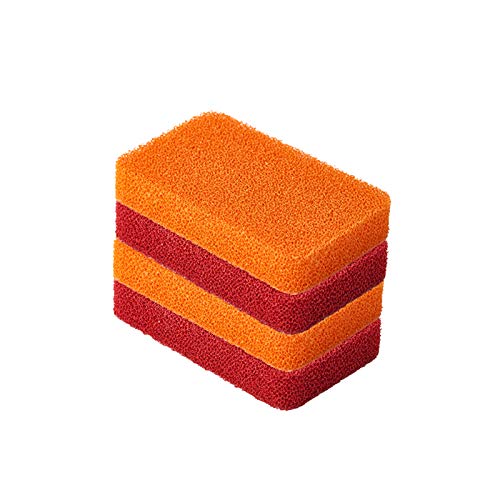 Liflicon Heavy Duty Silicone Scrubber Sponges (4 Pack) 
