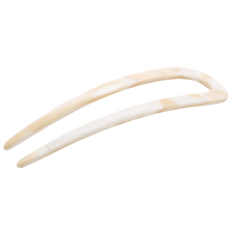 Ivory White Cream Handmade Large Cellulose Acetate Chignon Bun Holder U Hair Pin Stick (Ivory white cream)