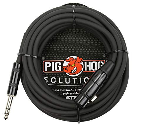 Pig Hog PX-TMXF20 1/4 TRS to XLR Adaptor Cable, 20 Feet