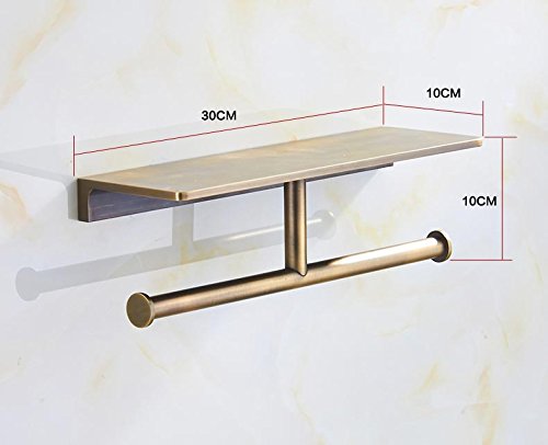 Sanliv Gold Toilet Paper Holder,Double Roll Toilet Paper Holder with Bathroom Storage Shelf,Wall Mount Brass Toilet Tissue Dispenser for Home and Hotel
