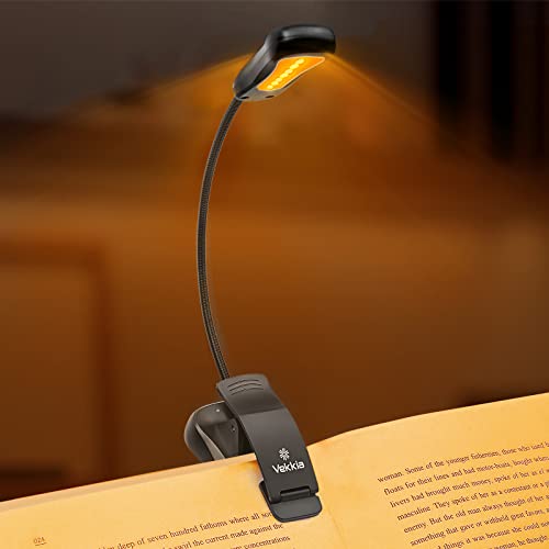 Amber Rechargeable 7 Led Eye-Care Book Light,Blue Light Blocking Reading Light,3 Levels,1600K for Strain-Free, Healthy Eyes.Up to 70 Hours Reading for Bookworms.