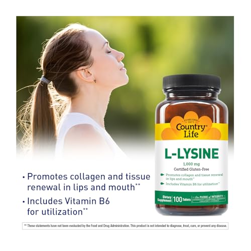 Country Life L-Lysine 500mg with Vitamin B6 – Immune Su