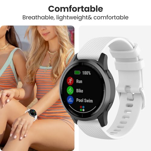 Bands Compatible with Garmin Vivoactive 4S/Vivomove 3S/ Venu 2S/Venu 3S Band Silicone Quick Release Straps 18MM Replacement Wristband (10 Colors)