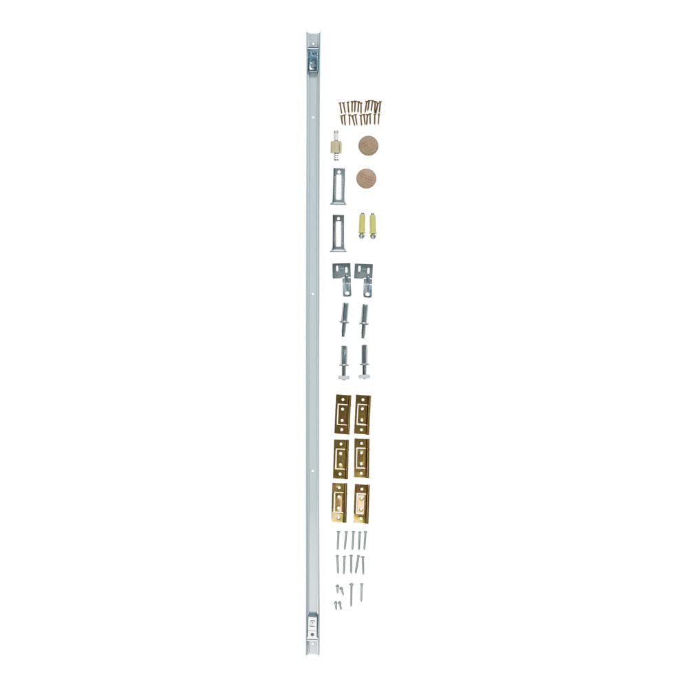 N343-723 Complete Double Folding Door Hardware Set, 48-Inch, White, For Indoor Use, Boxed