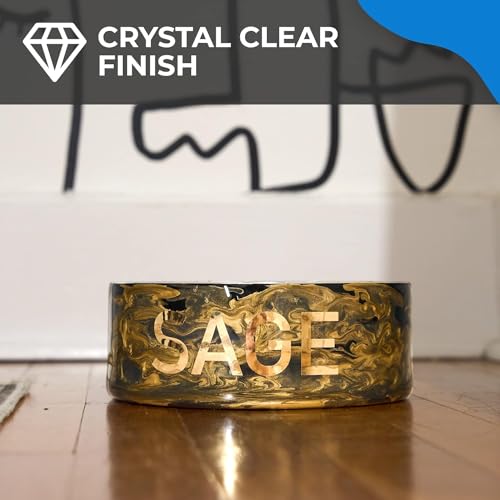 Resin Kit - Crystal Clear, UV Resistant, Self Leveling, Food Safe for Table Top, Arts &amp; Crafts, Wood Casting, Jewelry Making, Use with Mica Powder, Silicone Molds, Alcohol Ink (16 Ounce)