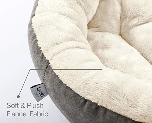 Love&#39;s cabin Round Donut Cat and Dog Cushion Bed, 20in Bed for Cats or Small Dogs, Anti-Slip &amp; Water-Resistant Bottom, Super Soft Durable Fabric Pet Beds, Washable Luxury Cat &amp; Dog Bed Gray