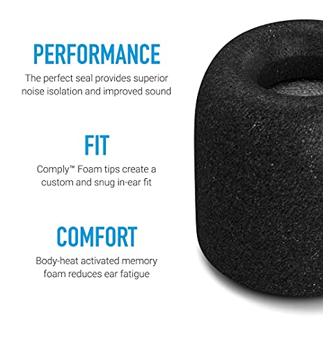 Comply Foam 500 Series Ear Tips for KZ ZS10 Pro, ZSX, AKG N5005, Moondrop Aria, Kato & Chu, FiiO FH7, Assorted S, M, & L, 3 Pairs - No TechDefender, Memory Foam Replacement Tips, Made in the USA