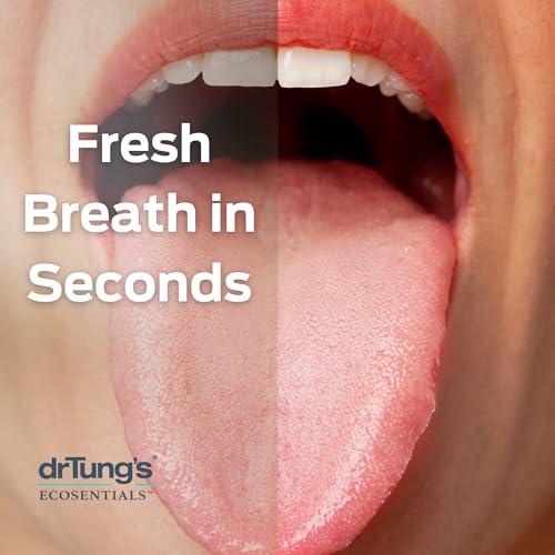 DrTung’s Stainless Tongue Scraper - Tongue Cleaner for Adults, Kids, Helps Freshens Breath, Easy to Use Comfort Grip Handle, Comes with Fabric Travel Pouch - Stainless Steel Tongue Scrapers, (1 Count)