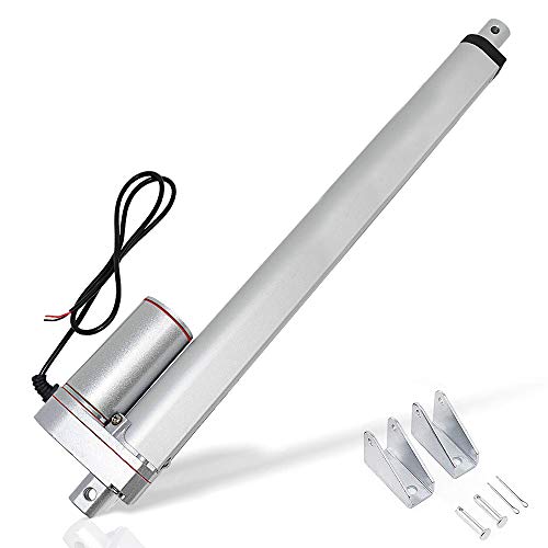Heavy Duty 330lbs/1500N Solar Tracker Linear Actuator Multi-Functions with Mounting Brackets (12V, 12) IP54 Waterproof 300mm Stroke Linear Motion Actuator