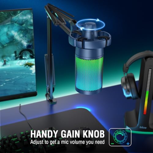 FIFINE USB Gaming Streaming Recording PC Microphone Kit