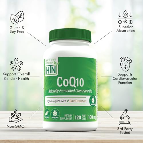 Health Thru Nutrition CoQ-10 100mg with BioPerine 120 S