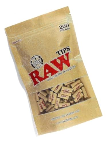 RAW Natural Unrefined Pre-Rolled Filter Tips - 1 Bag of