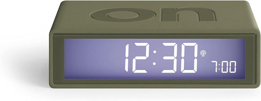 Flip+ Digital Alarm Clock for bedrooms, Reversible On/Off Faces with Snooze Function, LCD Display & Touch Sensor Light, Battery Operated, Rubber - Duck Blue