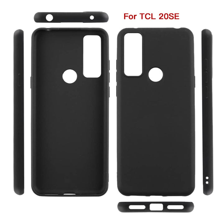 Misd Compatible with TCL 20 SE case, [Scratch-Resistant, Shock-Absorbing and Anti-Fall] Slim Soft and Comfortable, TPU Protective Back Cover for TCL 20 SE (Black)