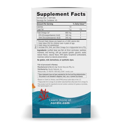 Ultimate Omega Jr., Strawberry - 90 Mini Soft Gels - 680 Total Omega-3s with EPA &amp; DHA - Brain Health, Mood, Learning - Non-GMO - 45 Servings