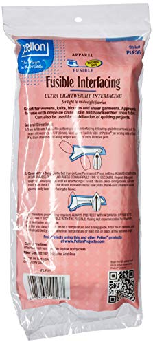 , White, PLF36 Ultra Lightweight Fusible Interfacing, 15 x 3 Yards, Package