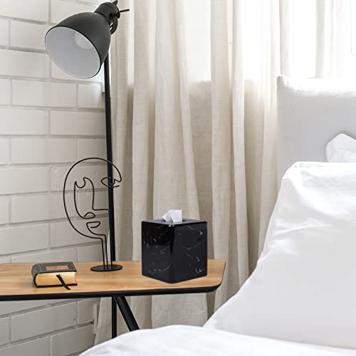 JUNGFORD Square Tissue Box Cover, Facial Napkin Holder 
