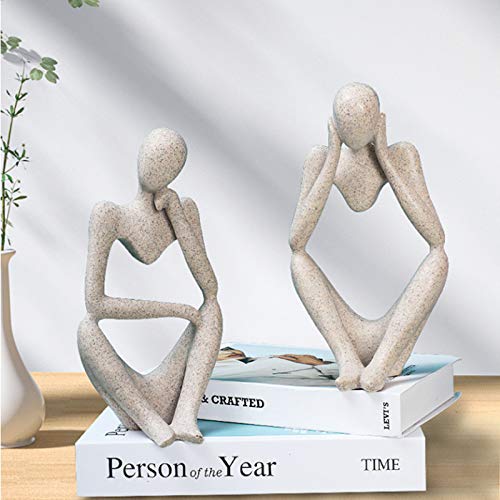 Asng Sandstone Resin Thinker Style Abstract Sculpture S