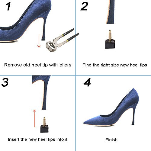 eMingo 24 Pairs High Heel Tips Shoes Replacement Tap Ca