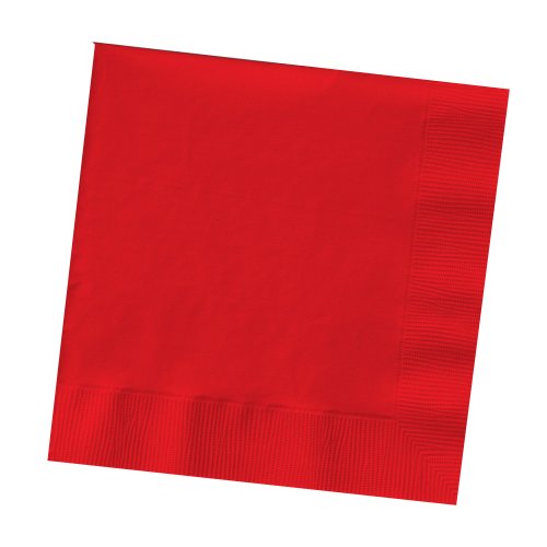 200-Count Touch of Color Paper Beverage Napkins, Classic Red