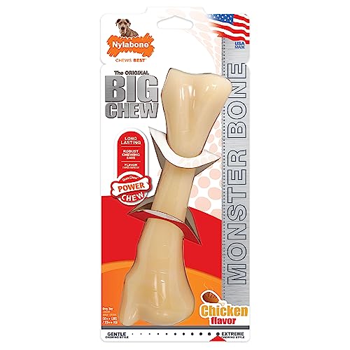 Monster Bone Power Chew Toy for Dogs, Dog Toys for Aggressive Chewers, Chicken Flavor, XX-Large - 50++ lbs, 1 Count