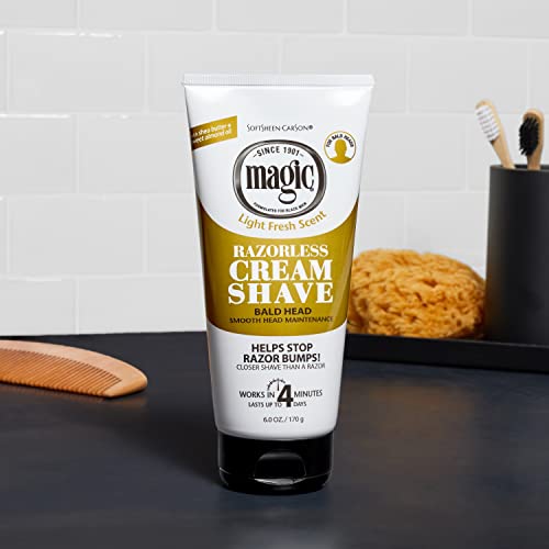 Magic Razorless Shaving Cream, Hair Removal Cream, Depilatory Cream, Works in 4 Minutes for Coarse, Curly Hair, 2 Count