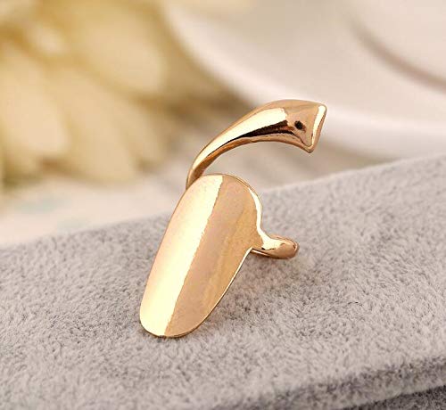 6Pcs Fashion Simple Finger Nail Ring Retro Alloy Fingernails Ring Finger Tip Rings Fingernail Protective Cover Nail Decoration Tool for Women Ladies Girls (Gold)