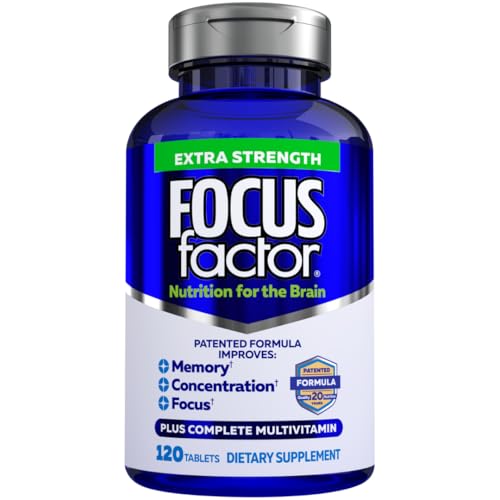 Adults Extra Strength, 120 Count - Brain Supplement for Memory, Concentration and Focus - Complete Multivitamin with DMAE, Vitamin D, DHA - Trusted Health Vitamins